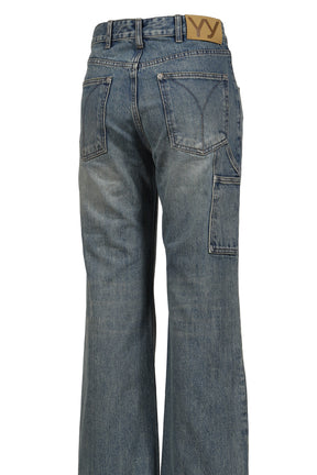 DENIM TRUCKER PANTS / BLU 