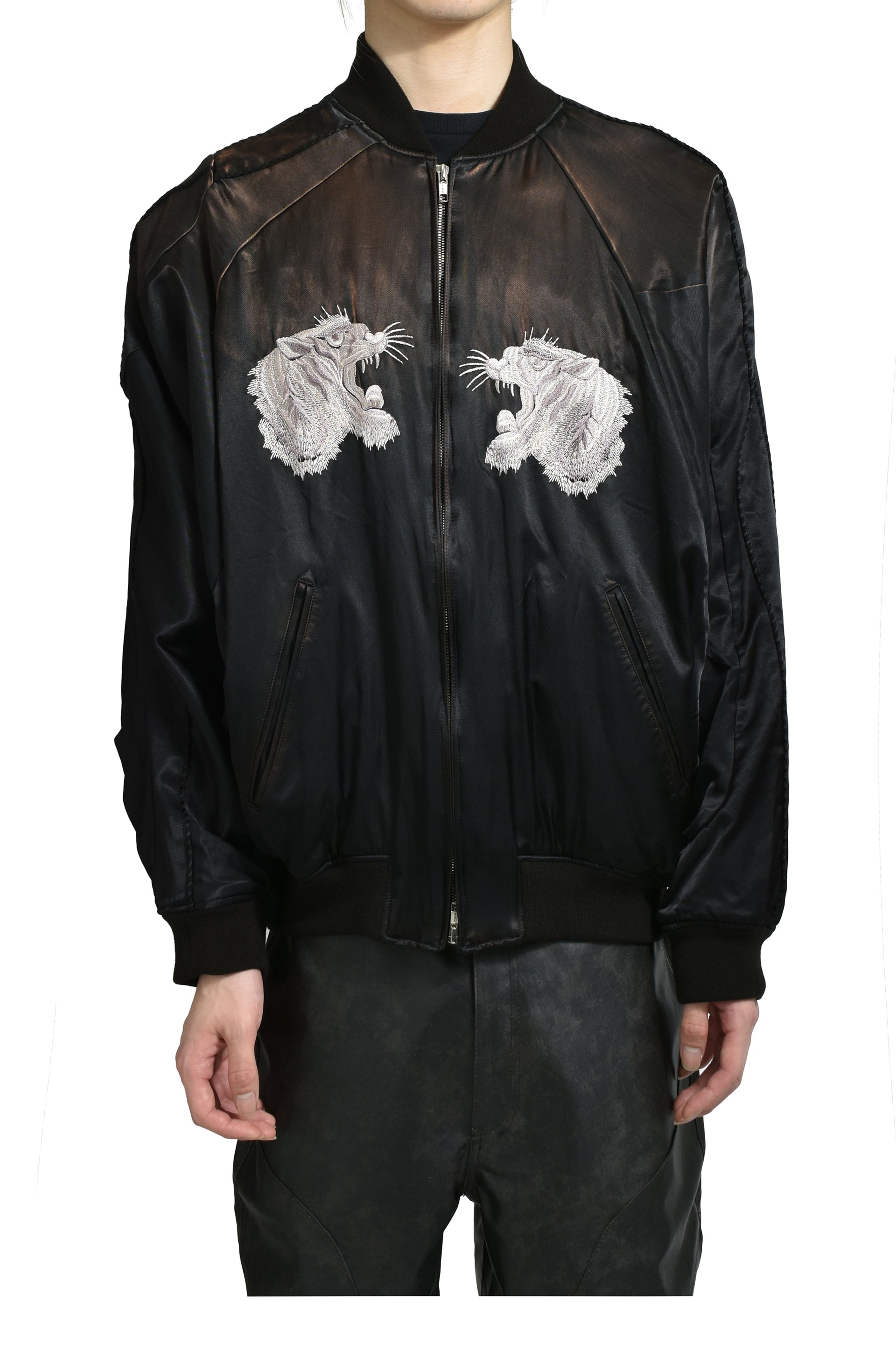 DISTORTED CUTTING SOUVENIOR JACKET / BLK