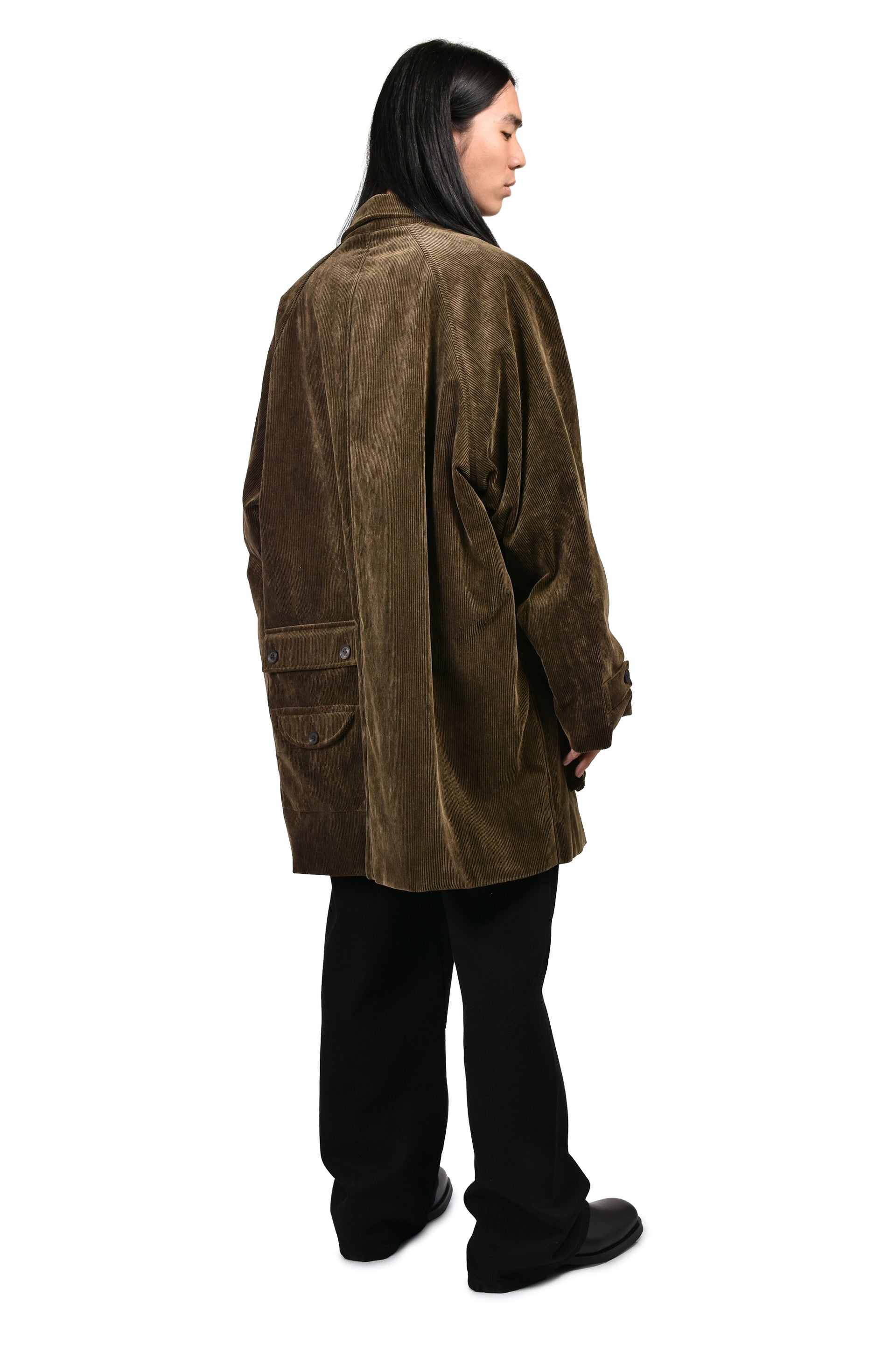 CORDUROY 6 BUTTON RAGLAN JACKET / BRW