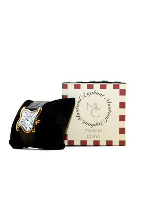 SQUARE MELTING WATCH LARGE / GOLD WHT BLK