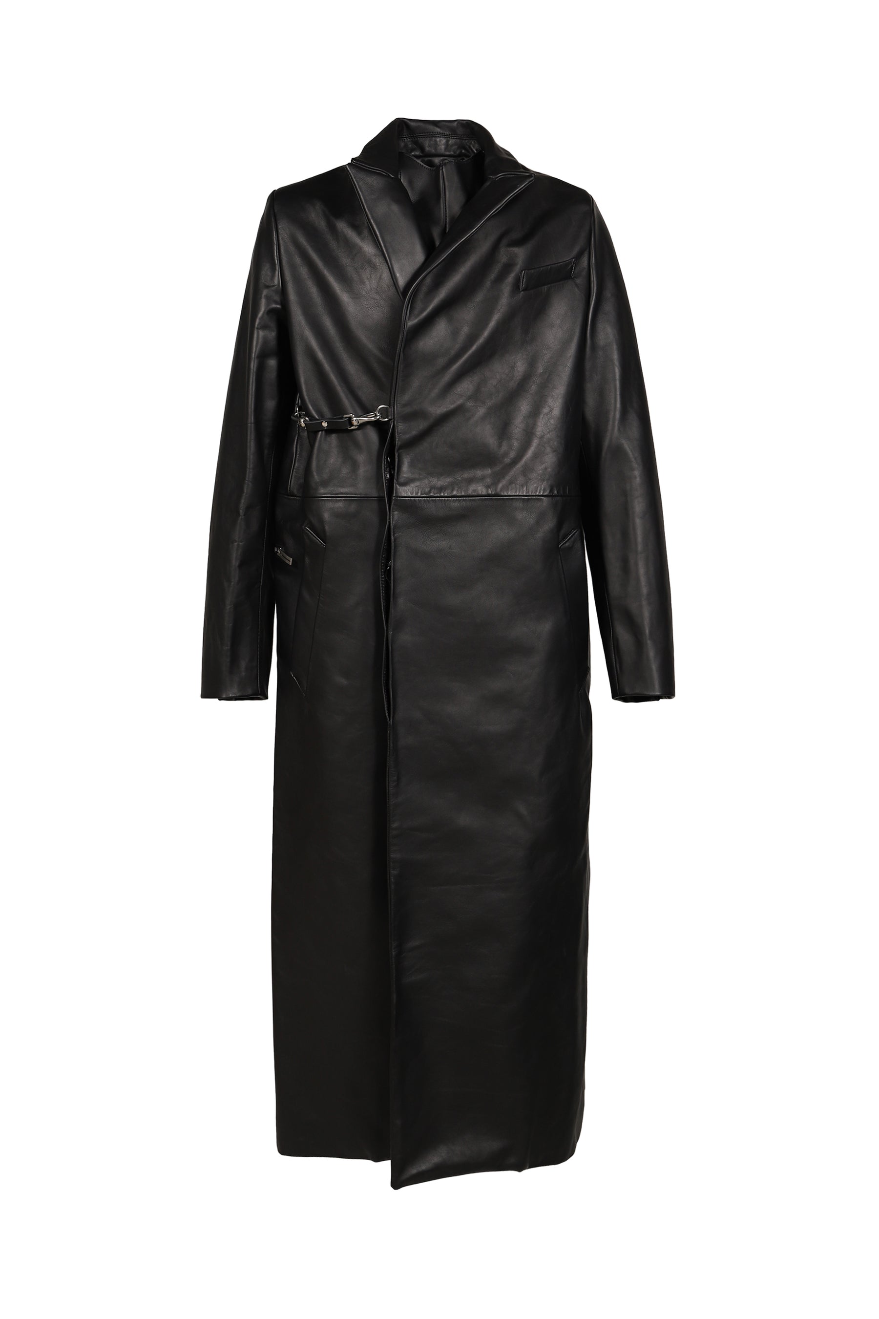 MOTH LEATHER COAT / BLK