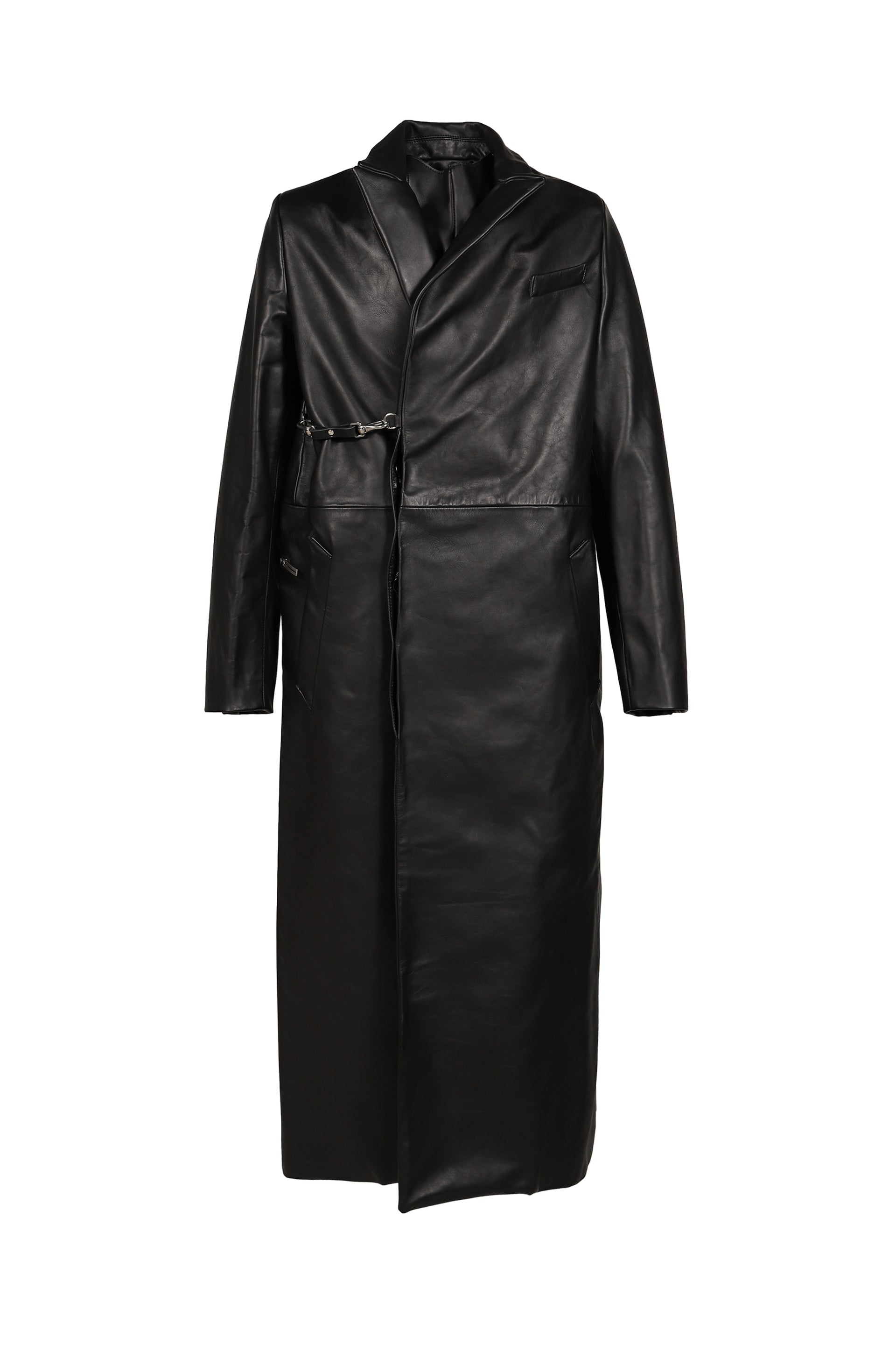MOTH LEATHER COAT / BLK
