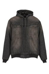 HOODED JACKET / WET BLK
