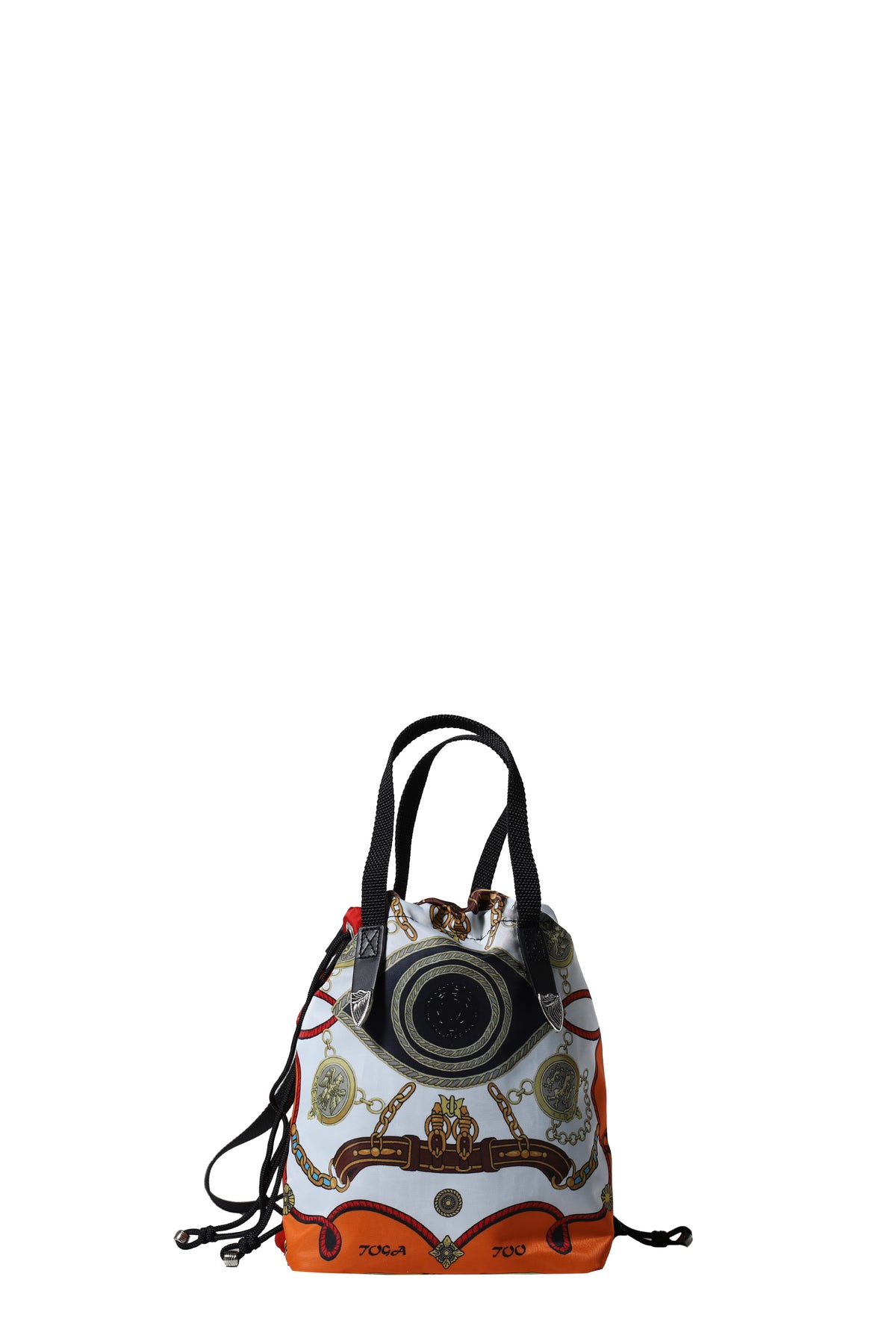 PRINT DRAWSTRING BAG / ORANGE