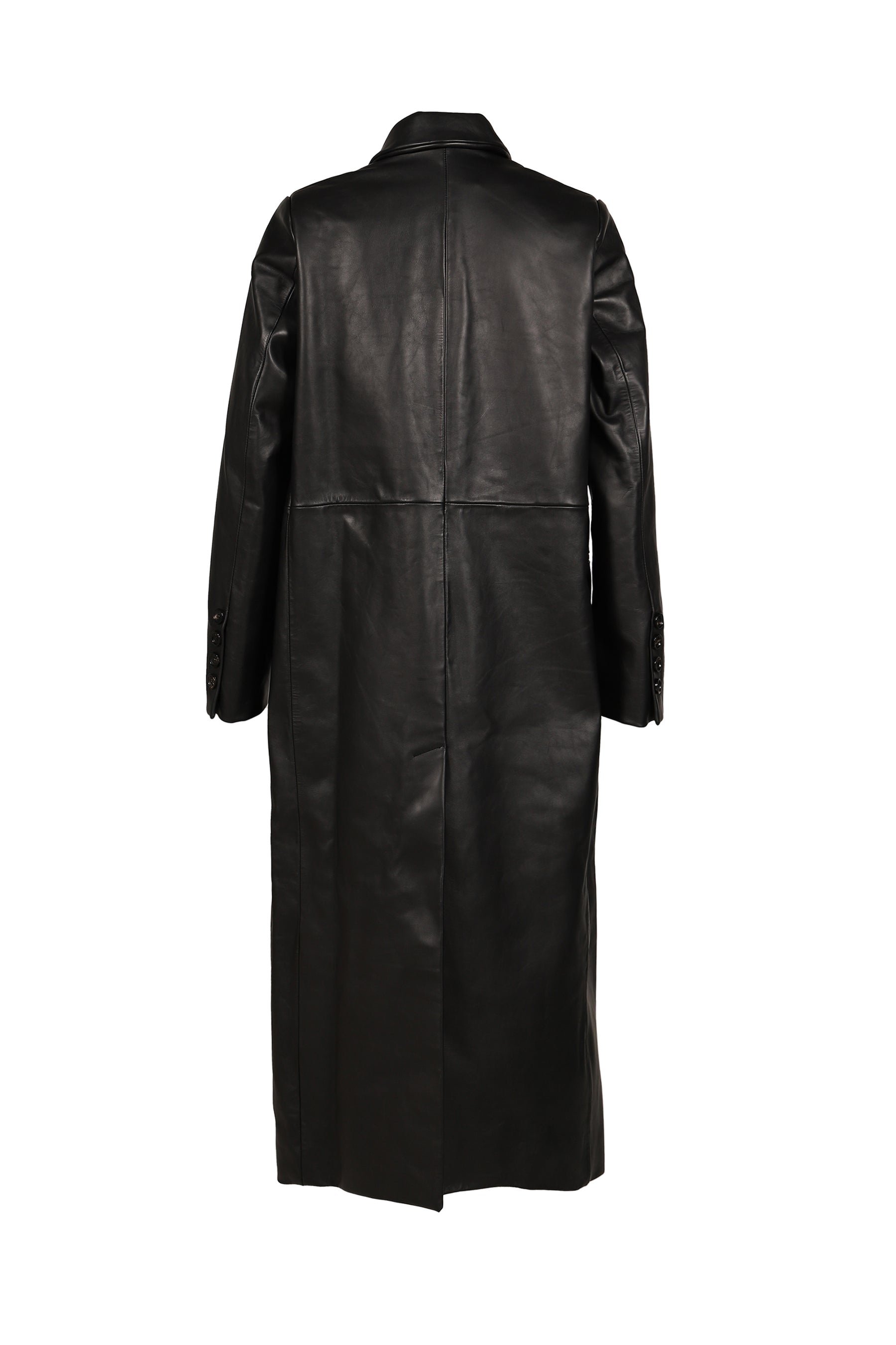 MOTH LEATHER COAT / BLK