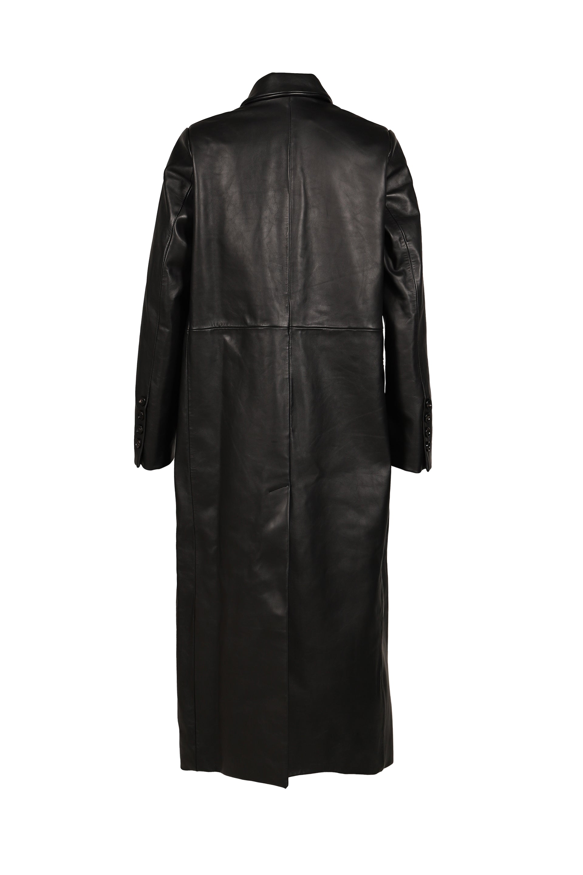 MOTH LEATHER COAT / BLK