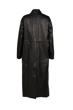 MOTH LEATHER COAT / BLK