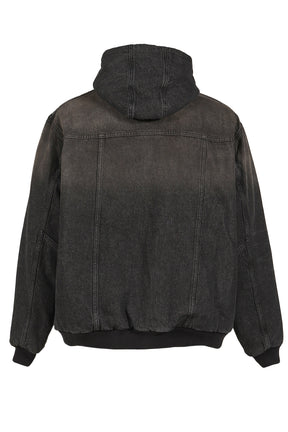 HOODED JACKET / WET BLK