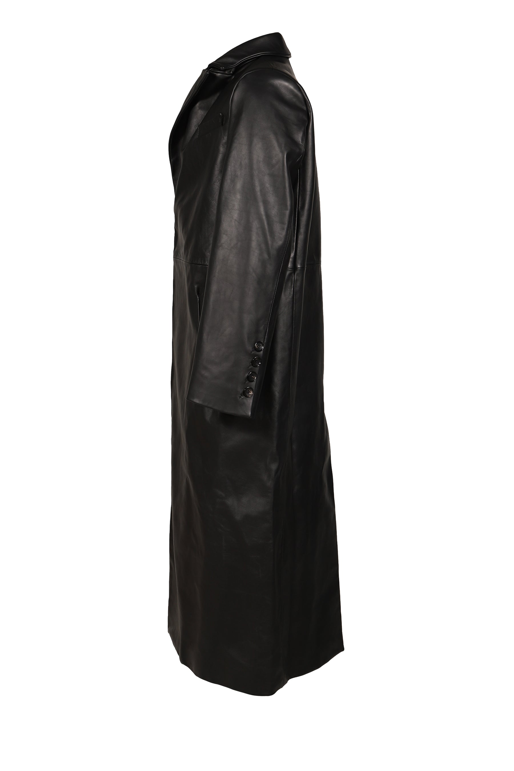 MOTH LEATHER COAT / BLK