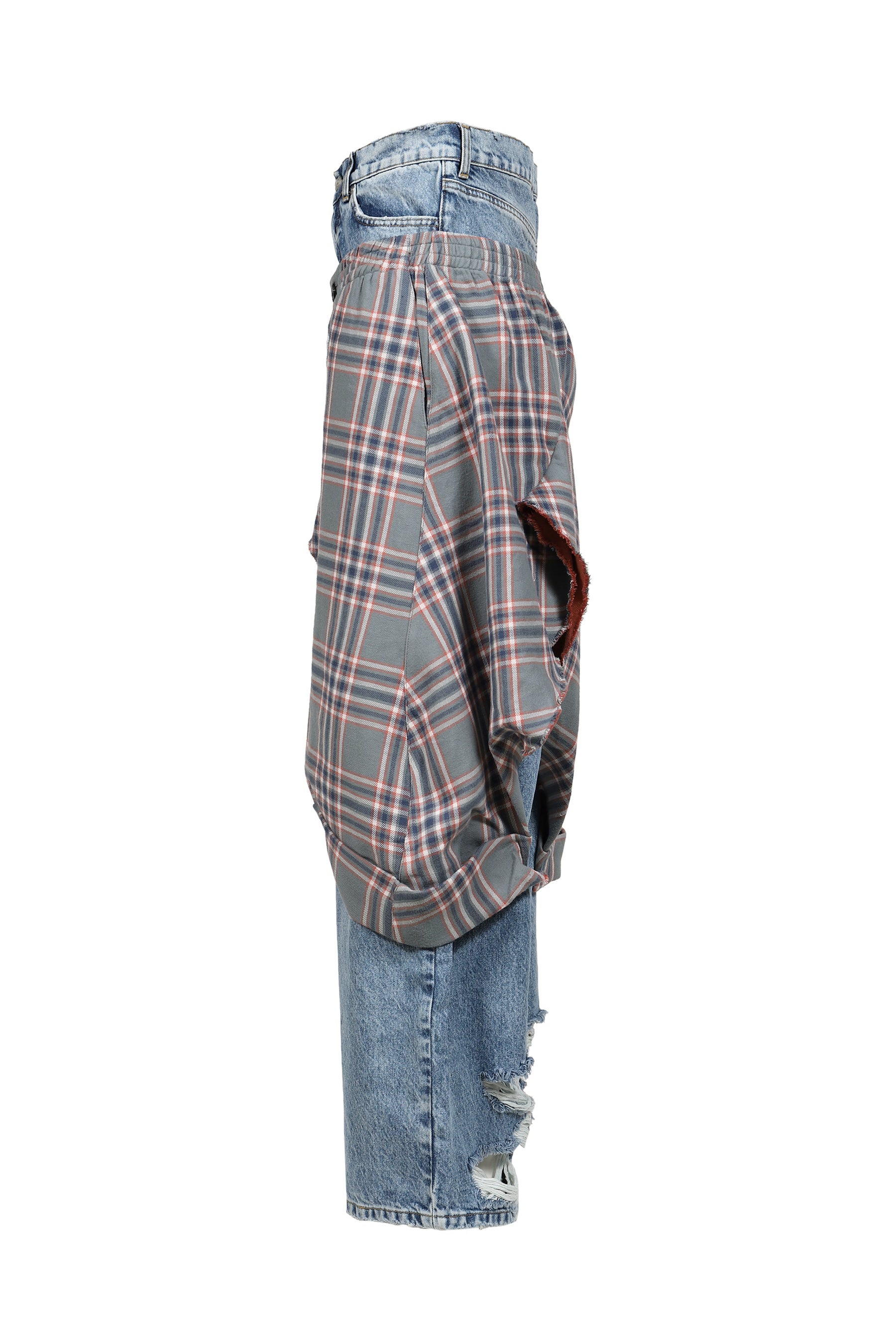 DOUBLE JEANS /  LWASH GRYCHECKED