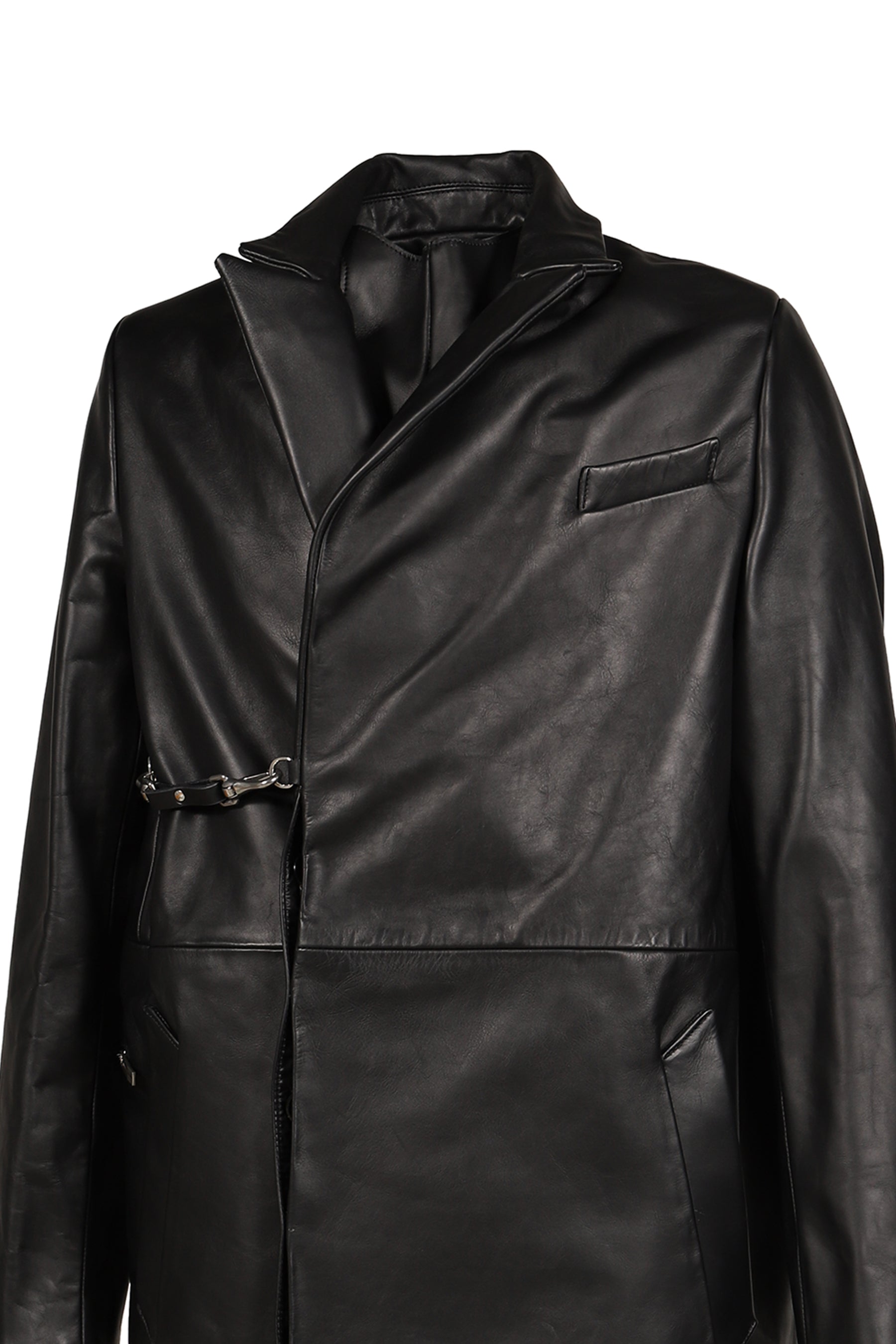 MOTH LEATHER COAT / BLK