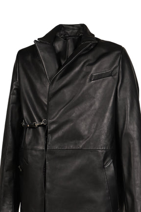 MOTH LEATHER COAT / BLK