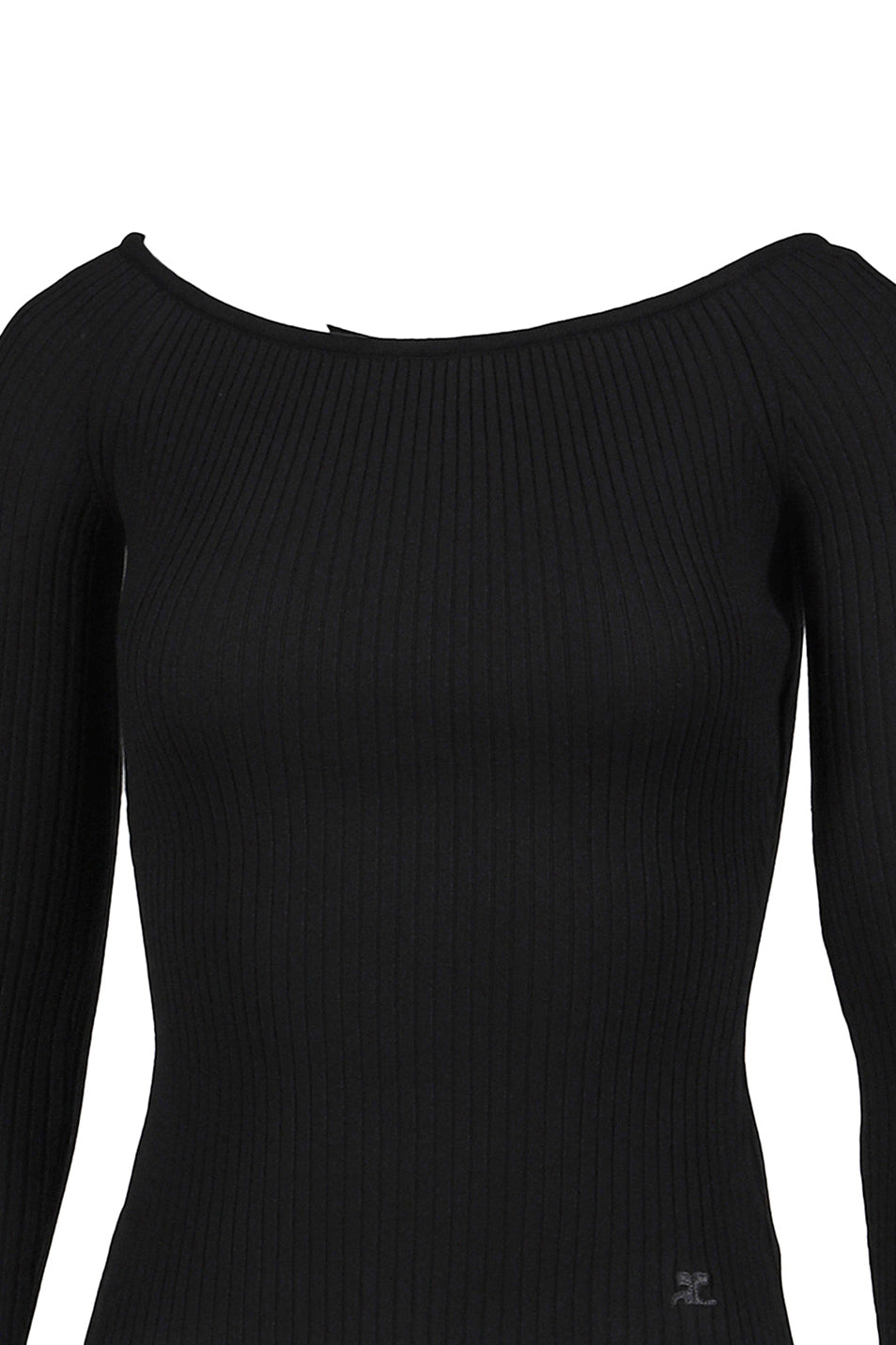 OFF SHOULDER RIB KNIT TOP / BLK