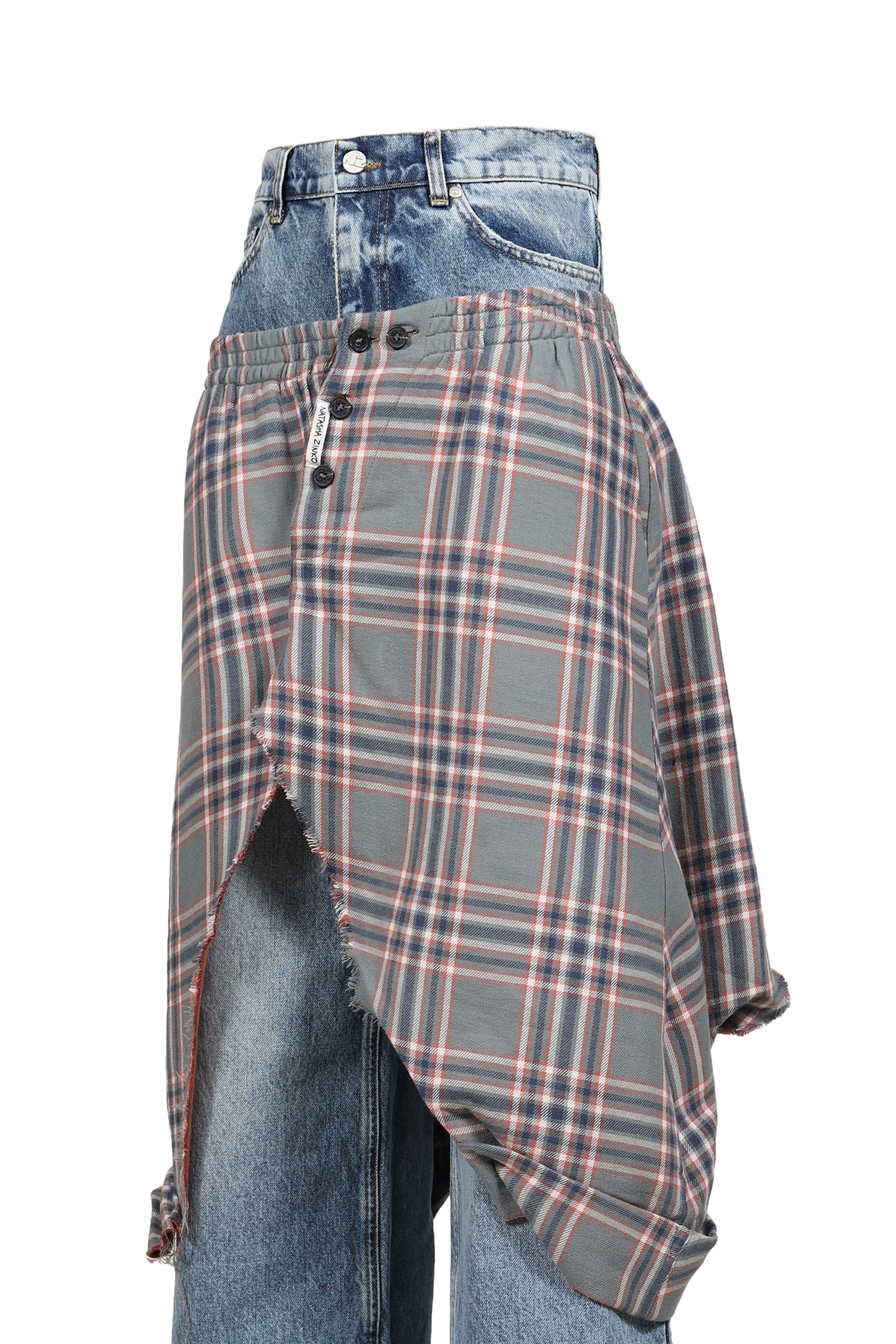 DOUBLE JEANS /  LWASH GRYCHECKED