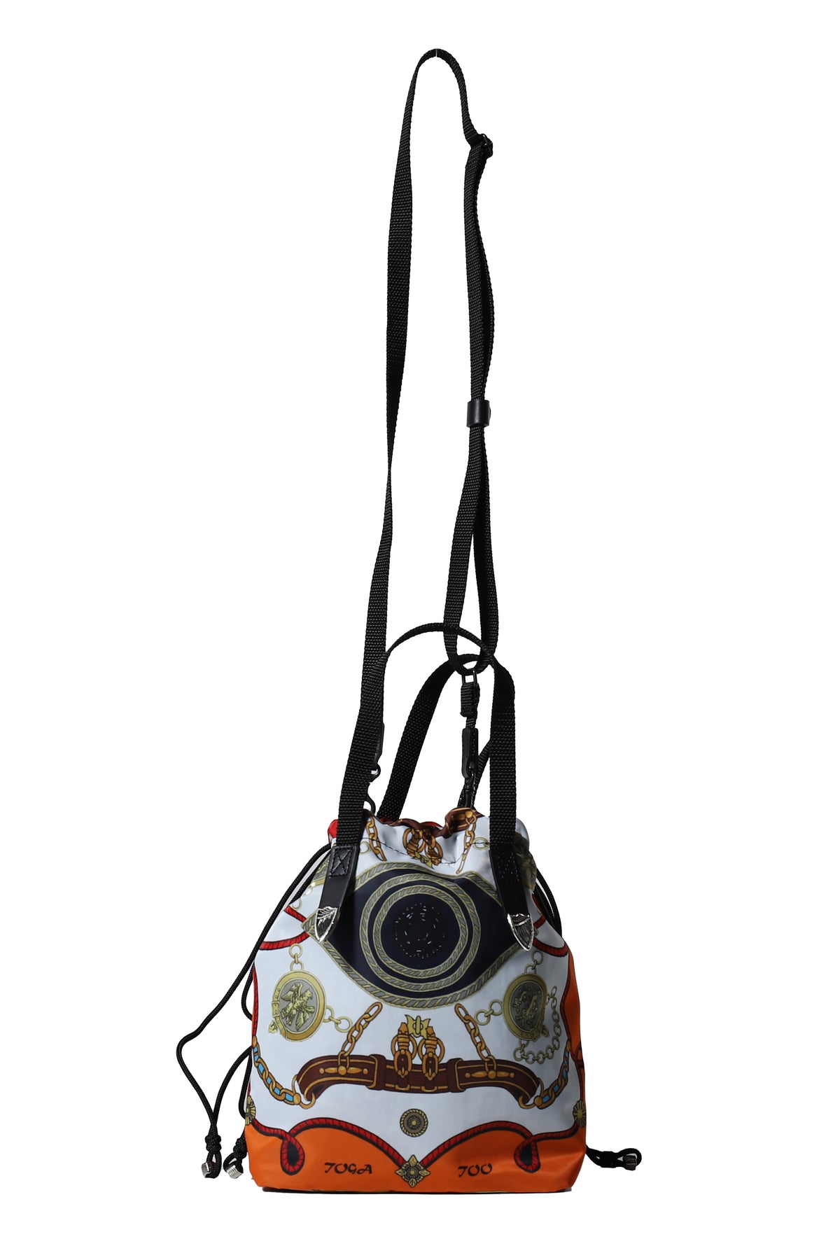 PRINT DRAWSTRING BAG / ORANGE