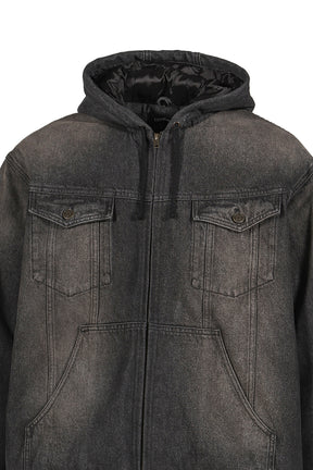 HOODED JACKET / WET BLK