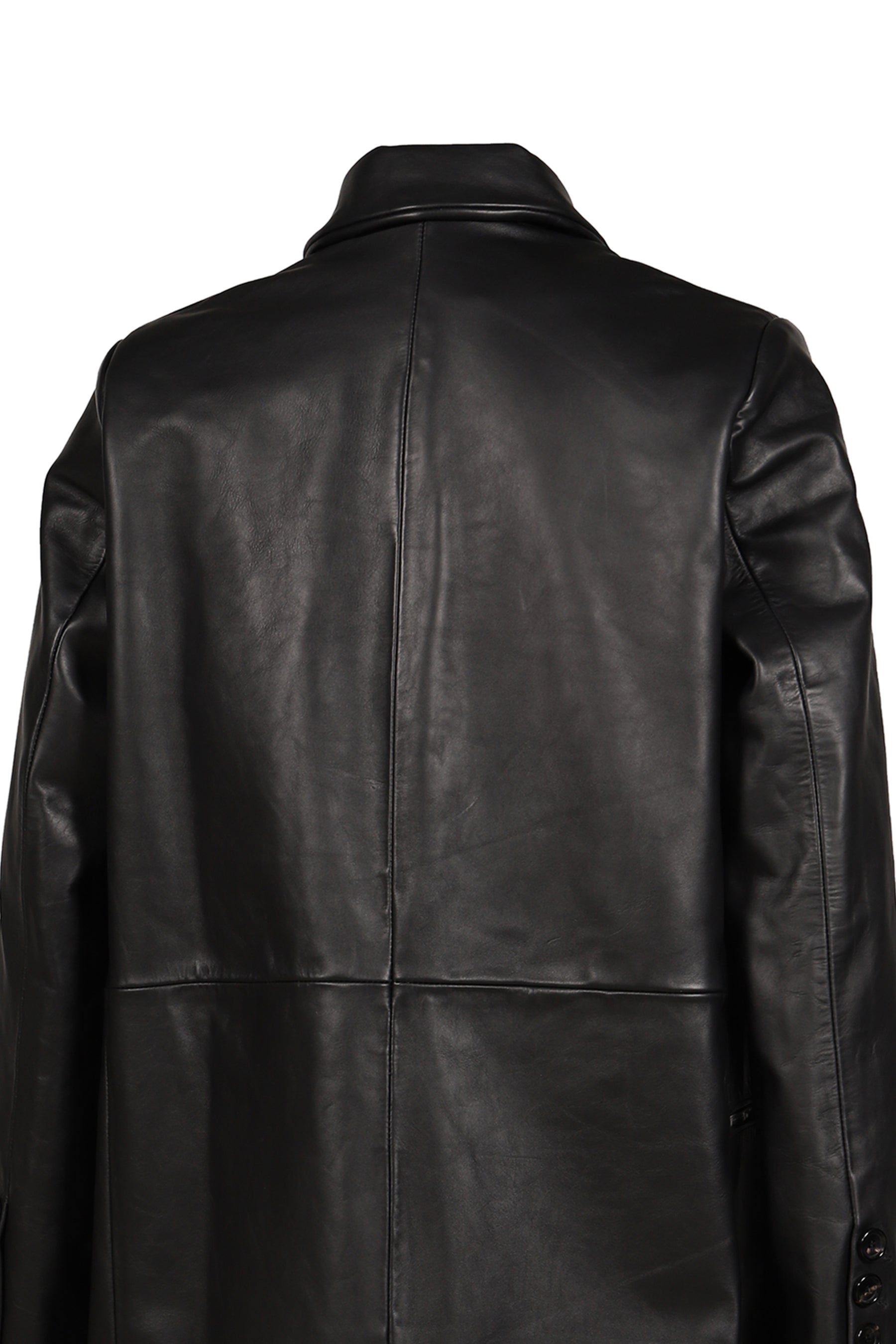 MOTH LEATHER COAT / BLK