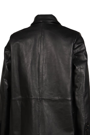 MOTH LEATHER COAT / BLK