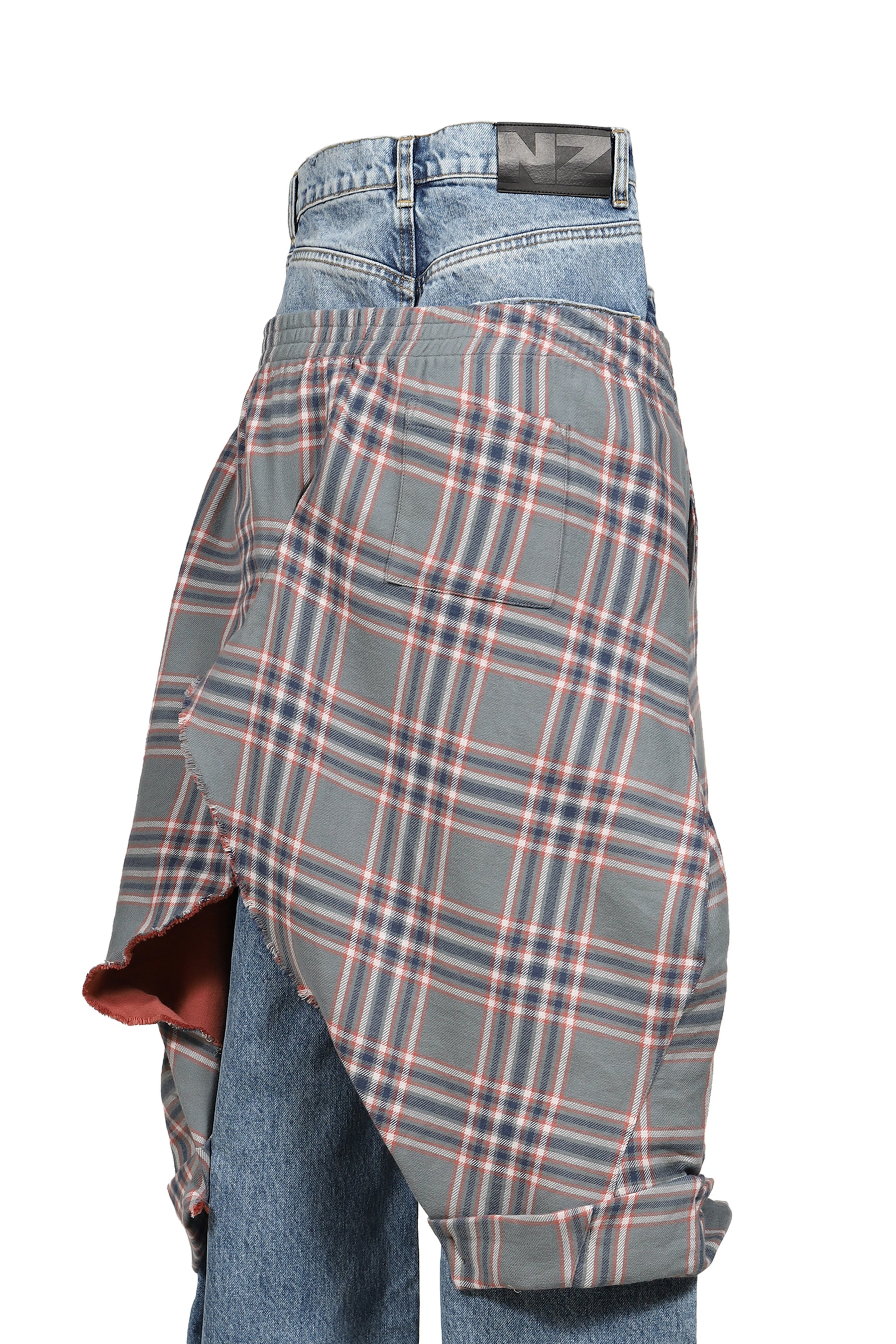 DOUBLE JEANS /  LWASH GRYCHECKED