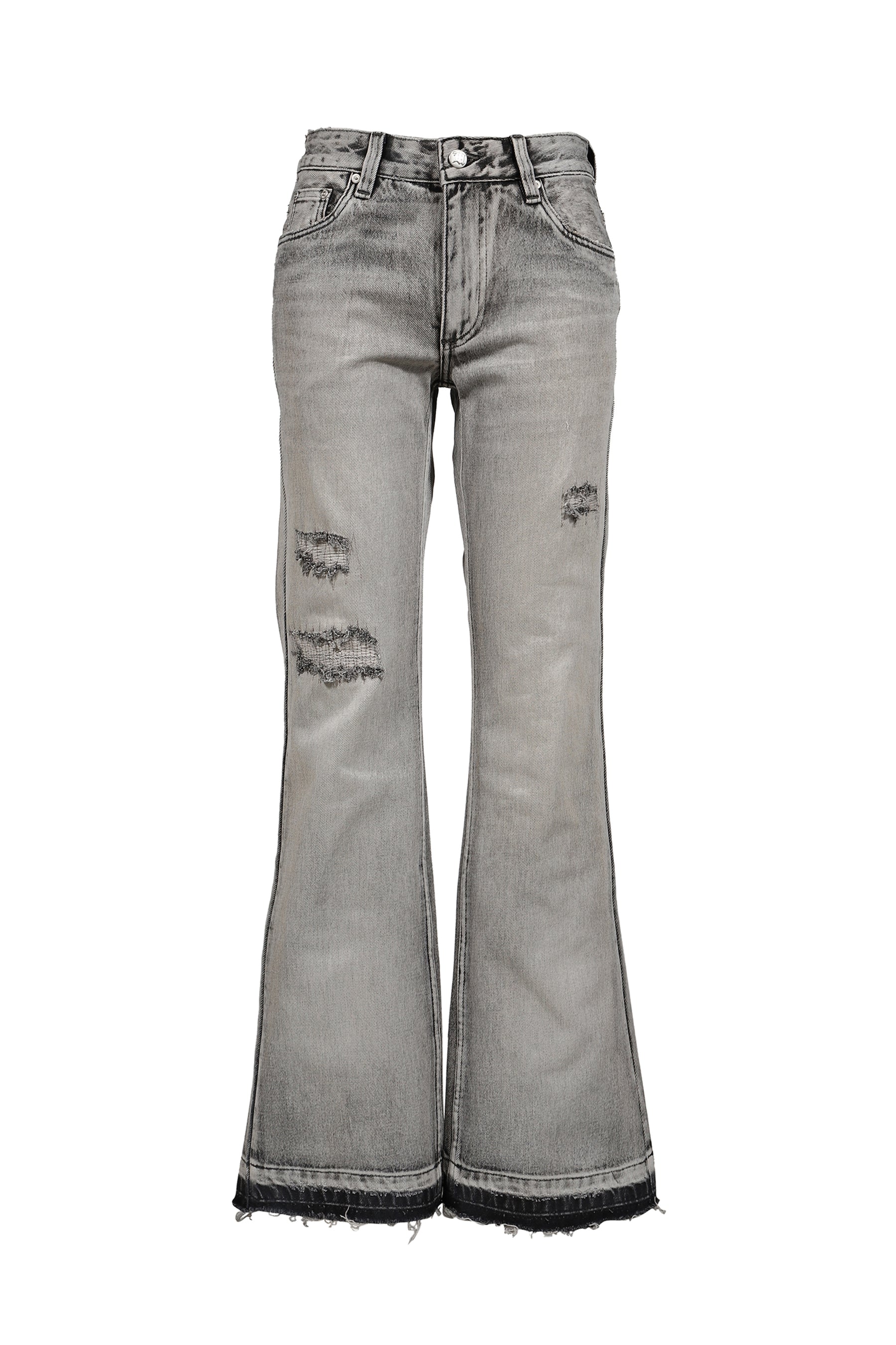 CHARCOAL BOOTCUT DENIM TROUSERS / GRY