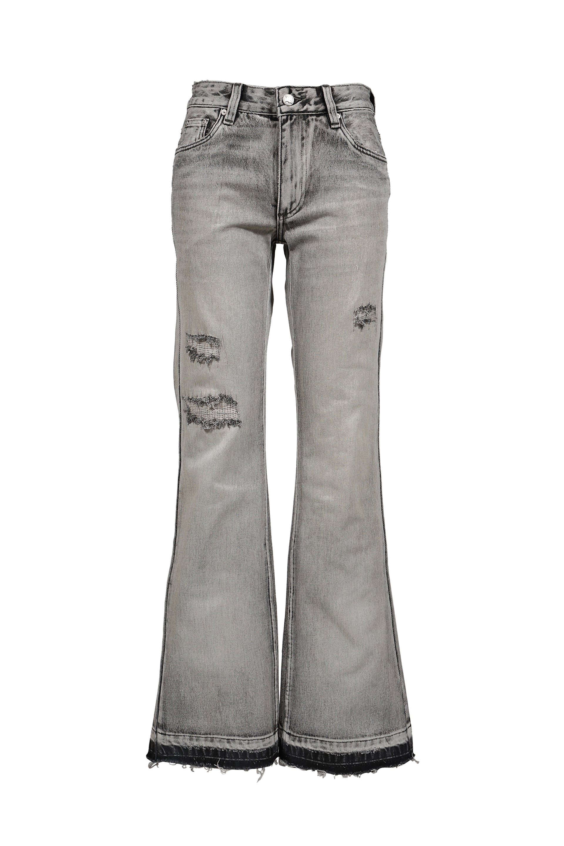 CHARCOAL BOOTCUT DENIM TROUSERS / GRY