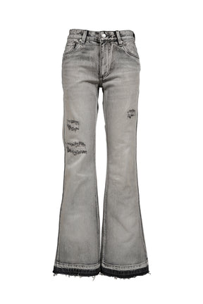 CHARCOAL BOOTCUT DENIM TROUSERS / GRY