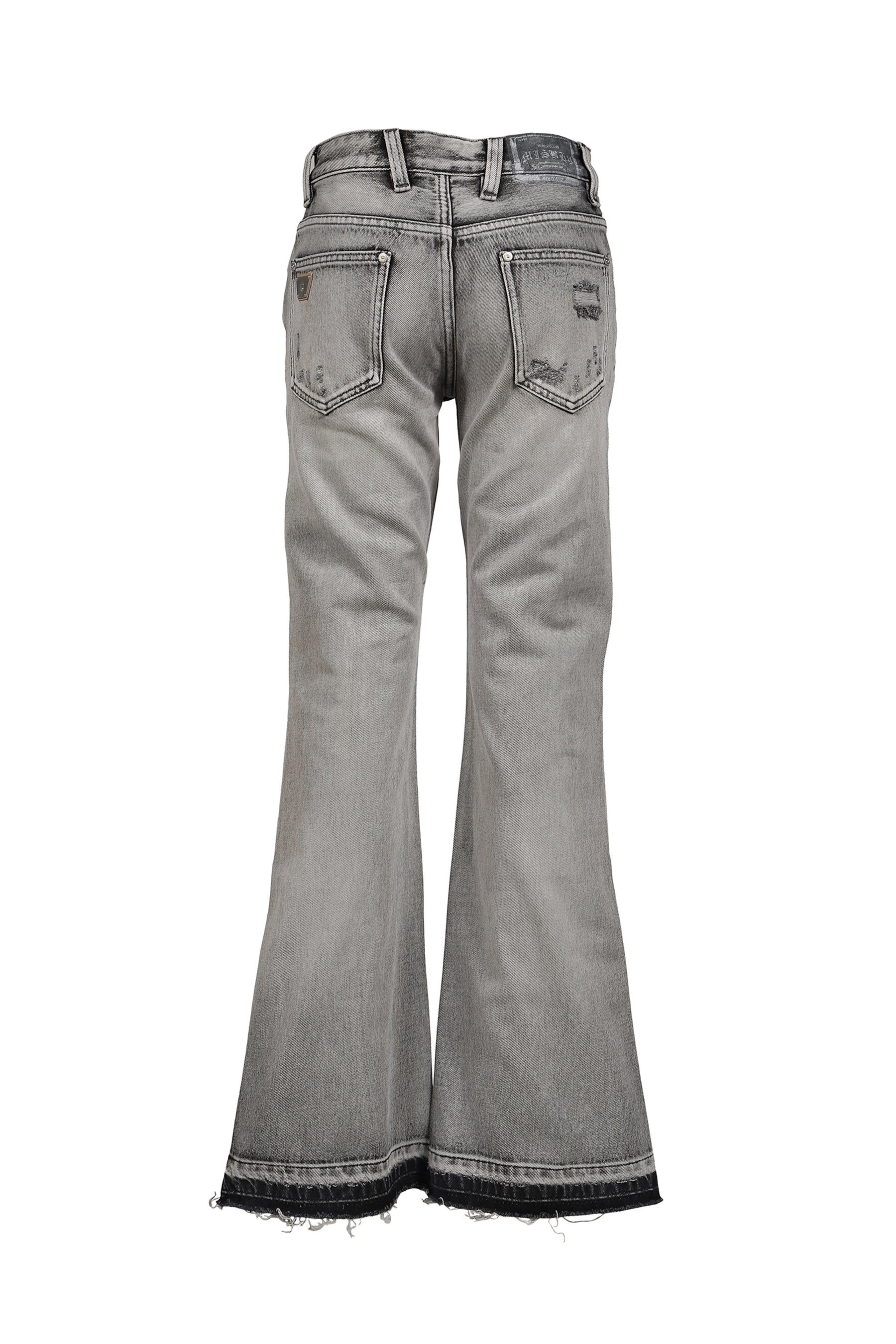 CHARCOAL BOOTCUT DENIM TROUSERS / GRY