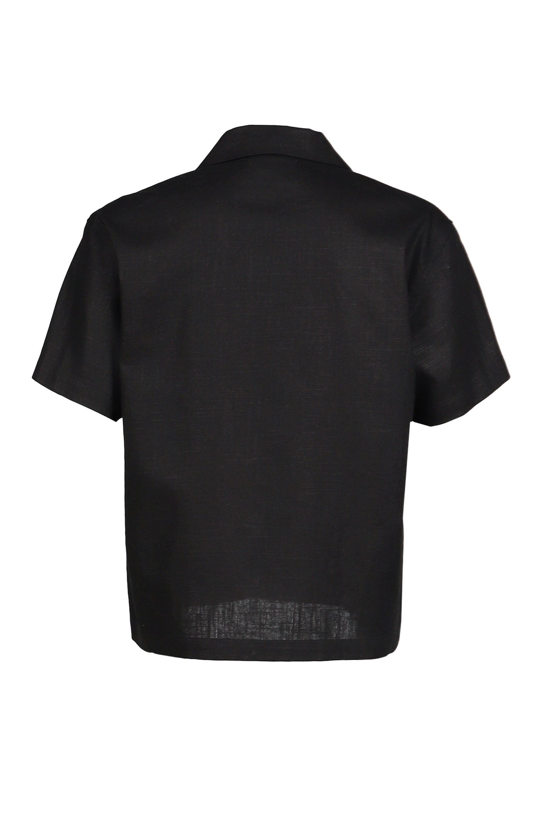 DINNER SHIRT SHORT SLEEVE / BLK RAMIE