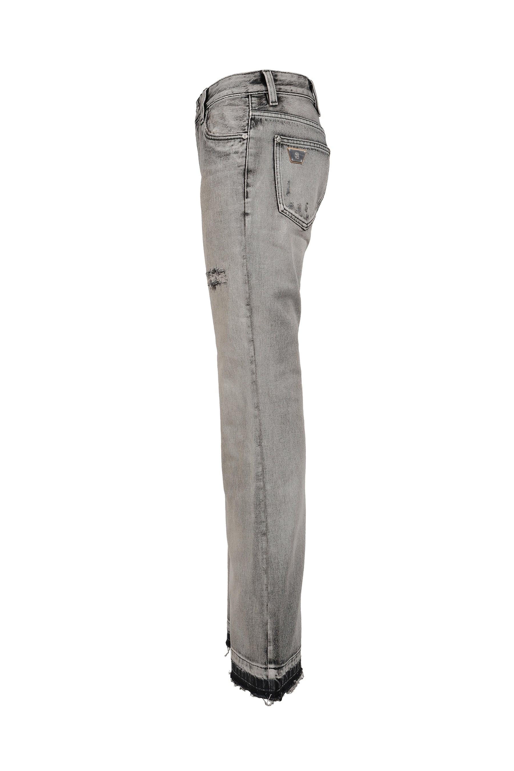 CHARCOAL BOOTCUT DENIM TROUSERS / GRY