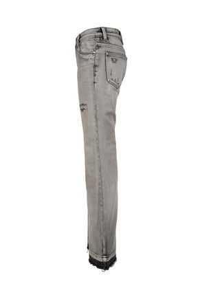 CHARCOAL BOOTCUT DENIM TROUSERS / GRY