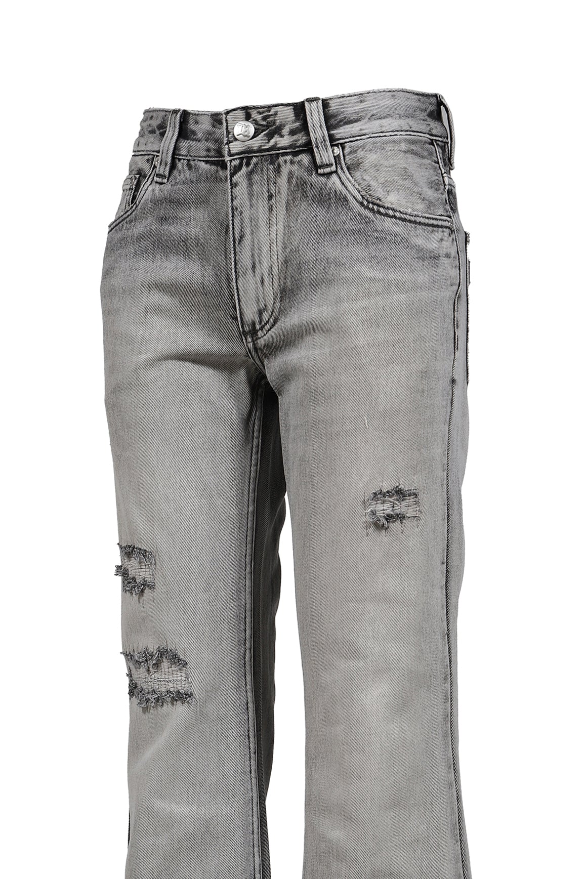 CHARCOAL BOOTCUT DENIM TROUSERS / GRY