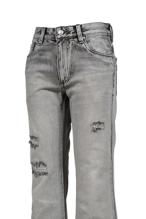 CHARCOAL BOOTCUT DENIM TROUSERS / GRY