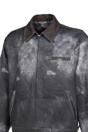 BLACK TROMPE L'OEIL DENIM JACKET / BLK