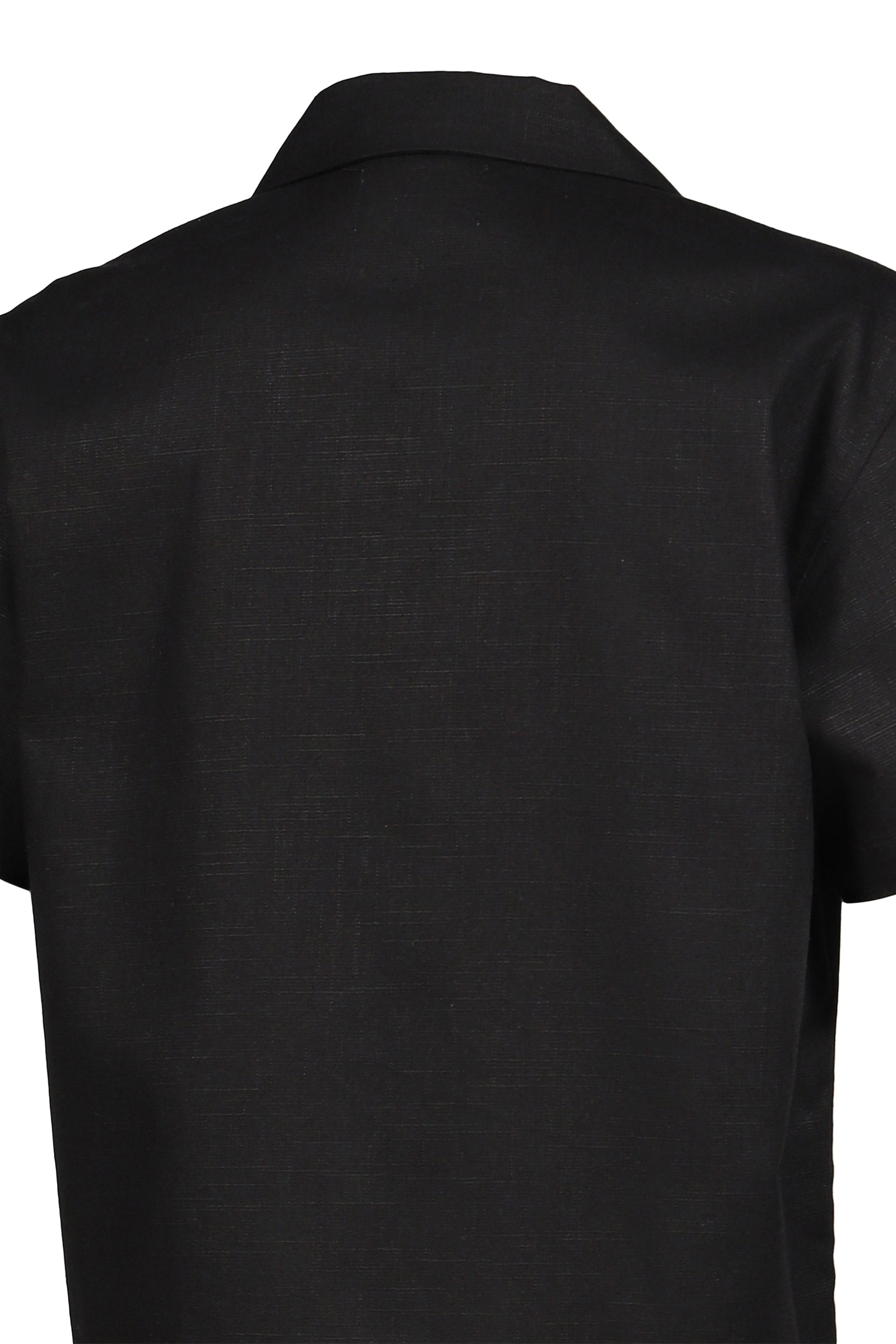 DINNER SHIRT SHORT SLEEVE / BLK RAMIE