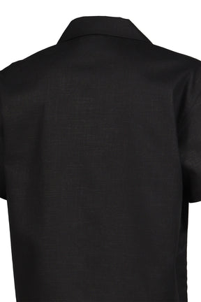 DINNER SHIRT SHORT SLEEVE / BLK RAMIE