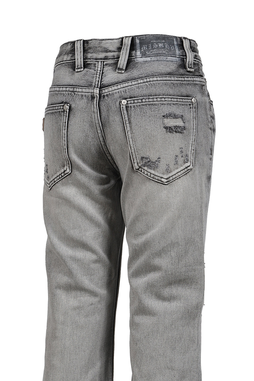 CHARCOAL BOOTCUT DENIM TROUSERS / GRY