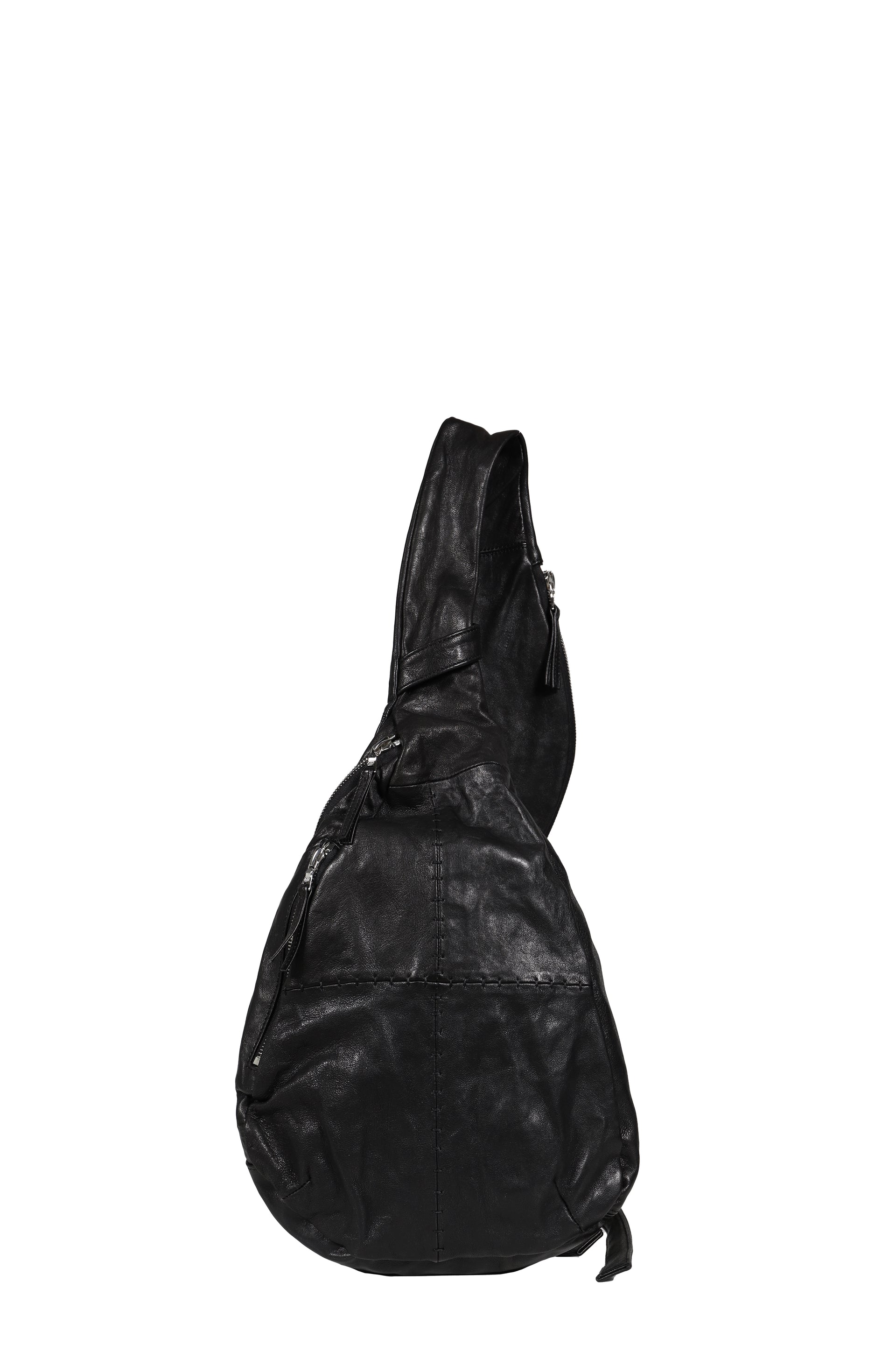 LEATHER SLING BAG / BLK
