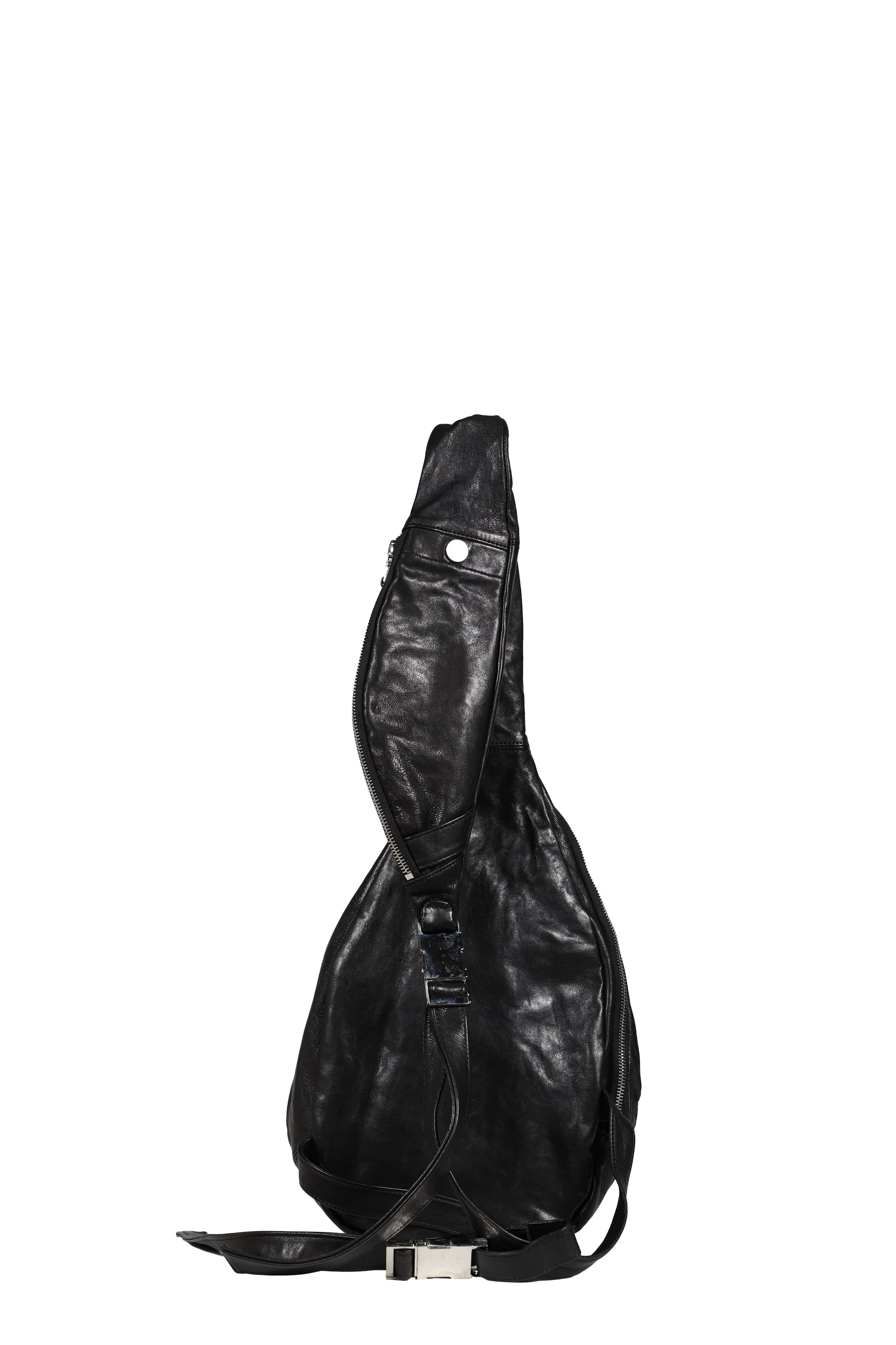 LEATHER SLING BAG / BLK