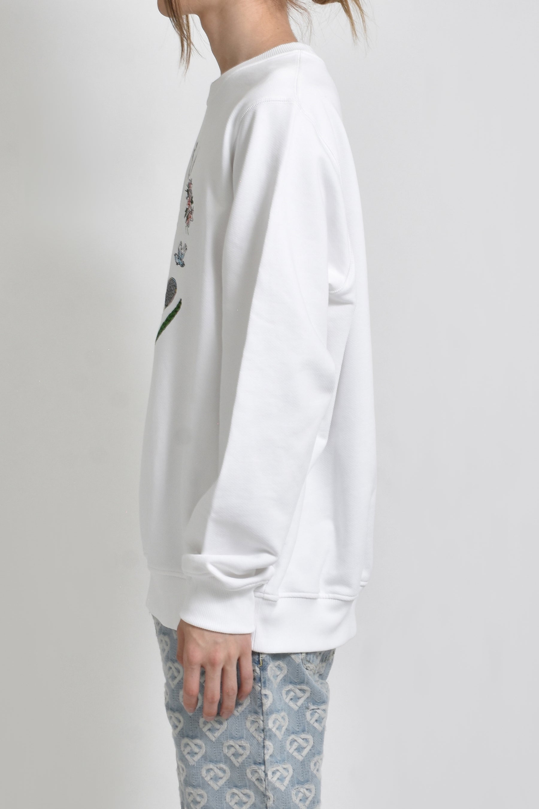 STATUE EN MARBRE EMBROIDERED SWEATSHIRT / WHT