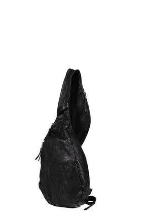 LEATHER SLING BAG / BLK