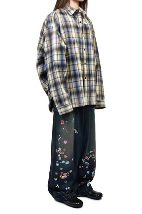 VINTAGE LIKE CHECK L/S SHIRTS / BEI