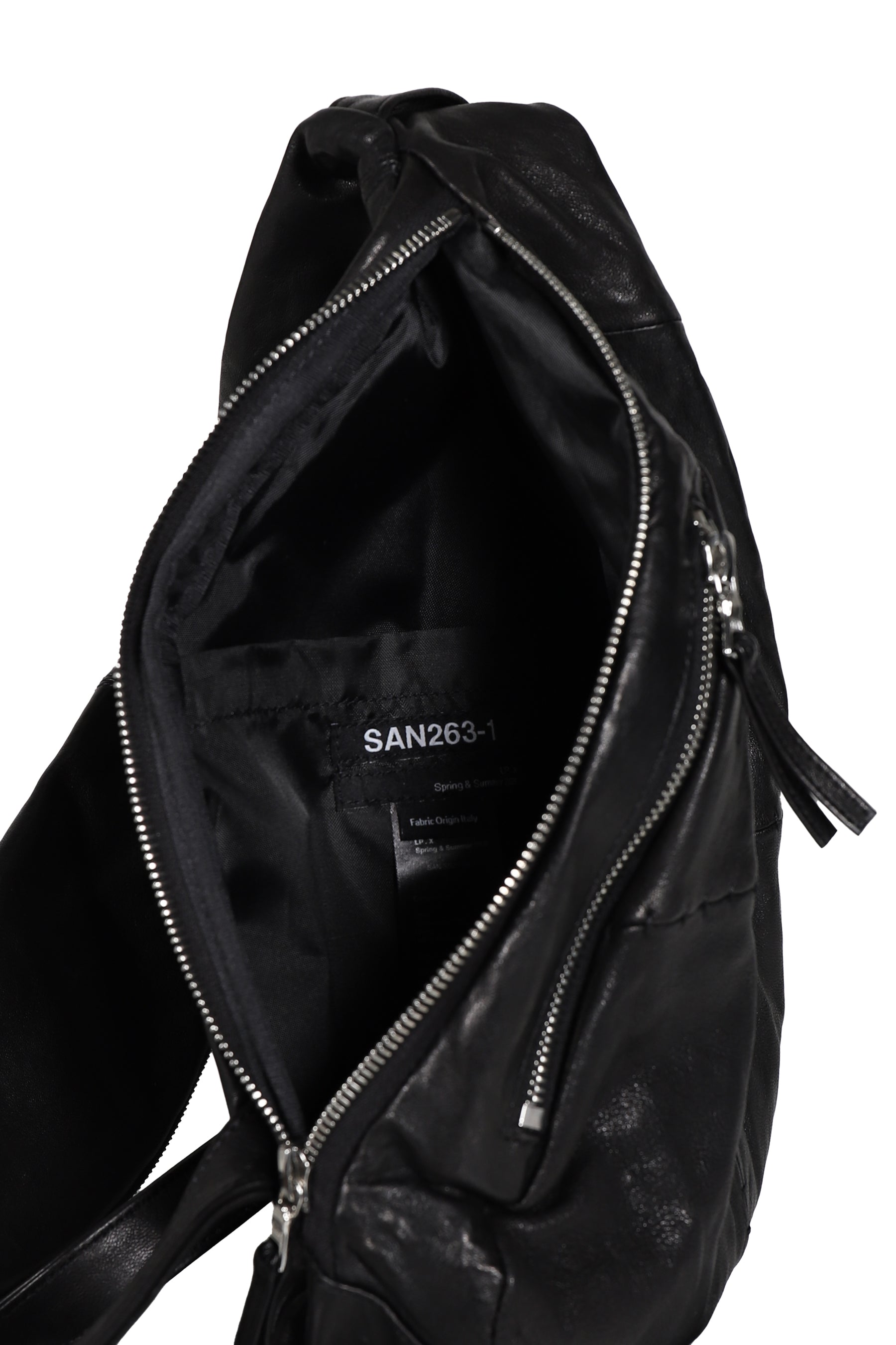 LEATHER SLING BAG / BLK