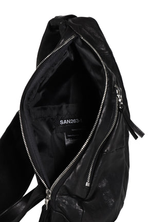 LEATHER SLING BAG / BLK