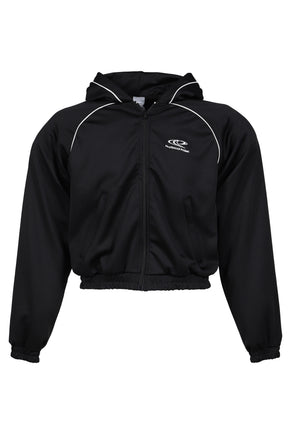 ATHLEISURE JERSEY ZIP HOODIE / BLK