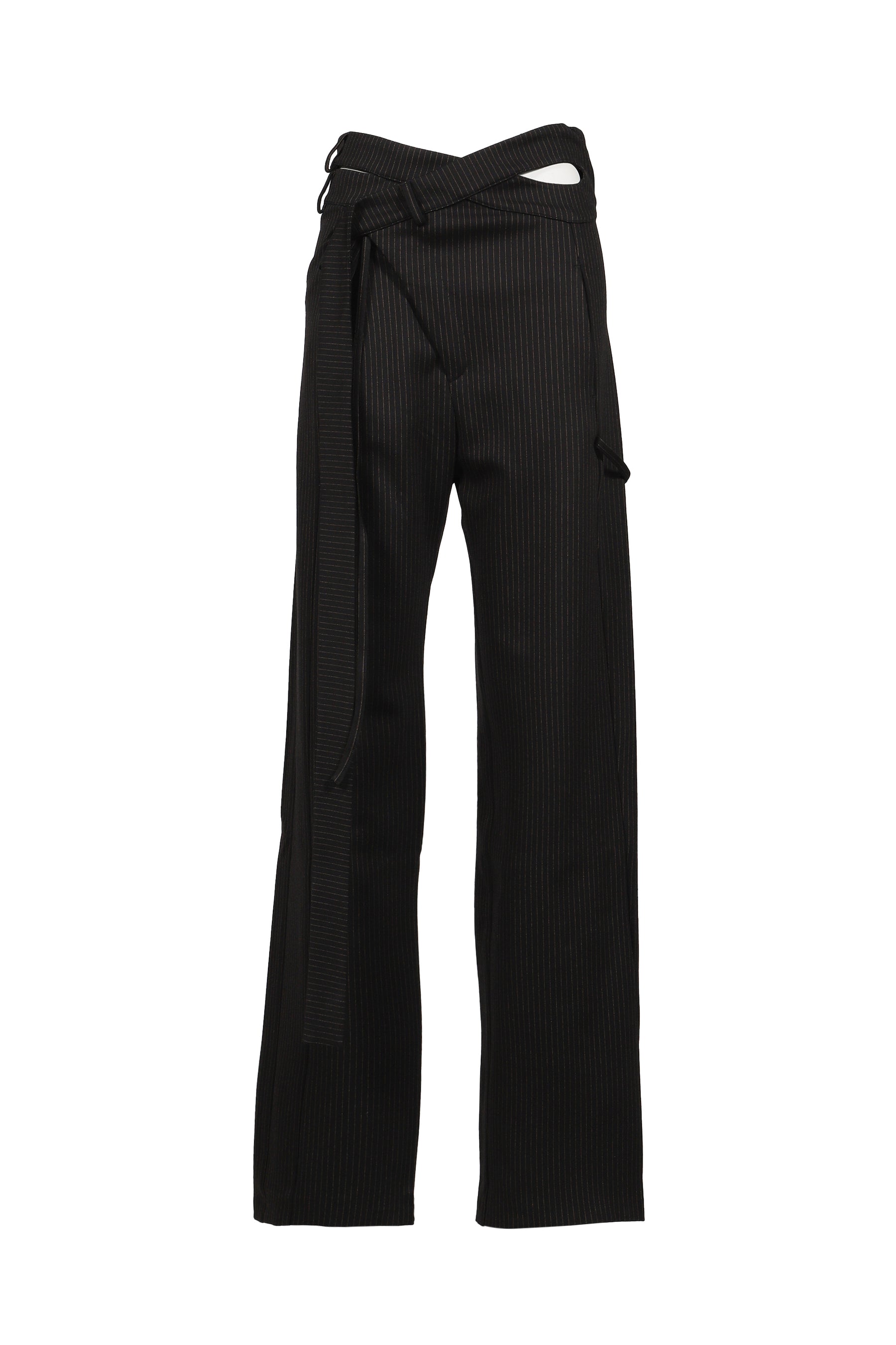 SIGNATURE WRAP SUIT PANTS / BLK