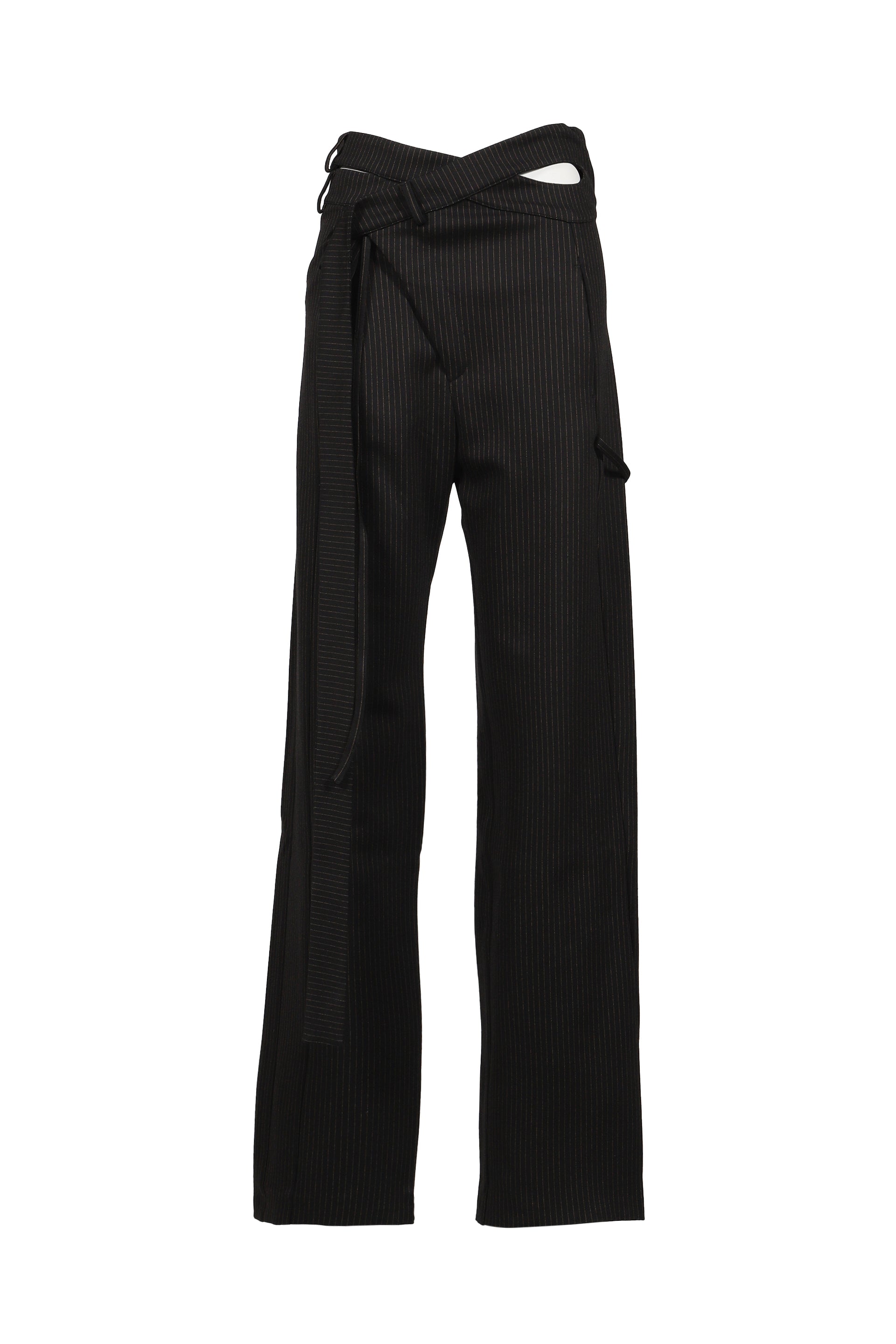 SIGNATURE WRAP SUIT PANTS / BLK