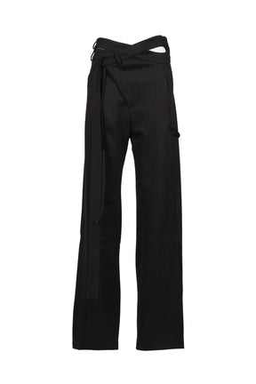 SIGNATURE WRAP SUIT PANTS / BLK