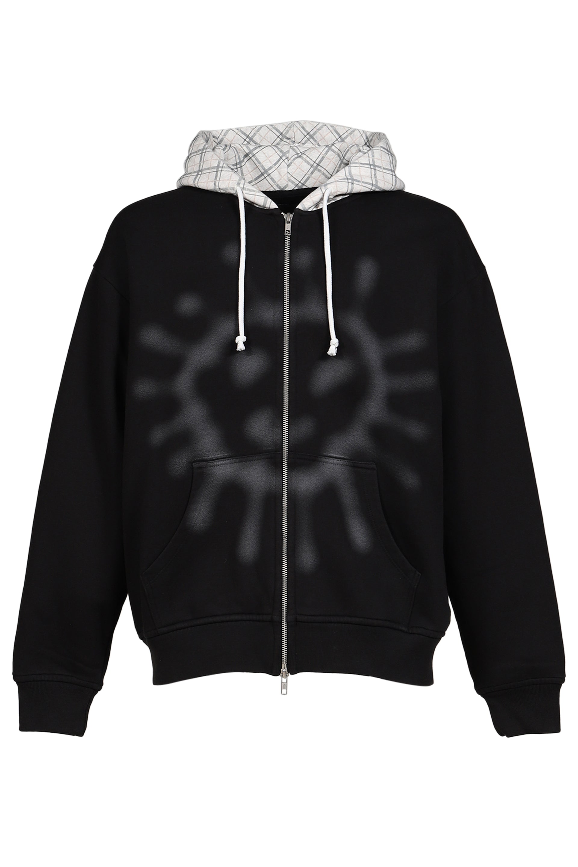 SUN FADED ZIP HOODIE KNIT / BLK
