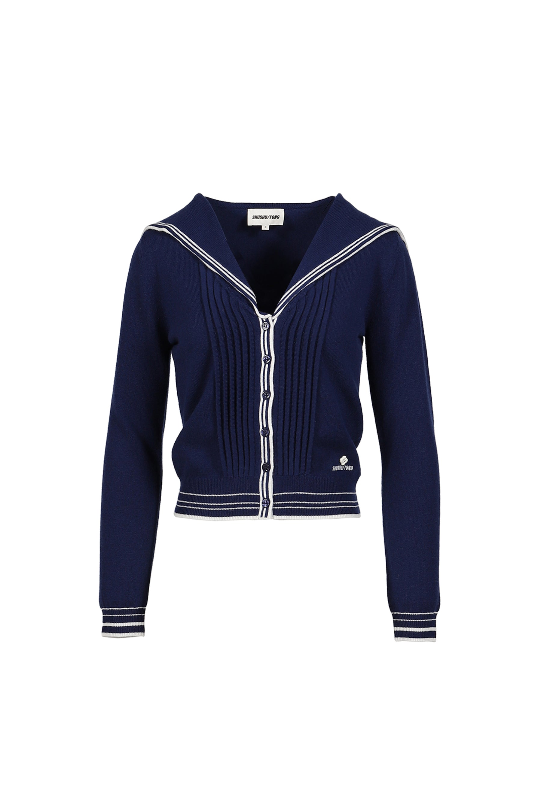SAILOR COLLAR KNIT CARDIGAN / NVY