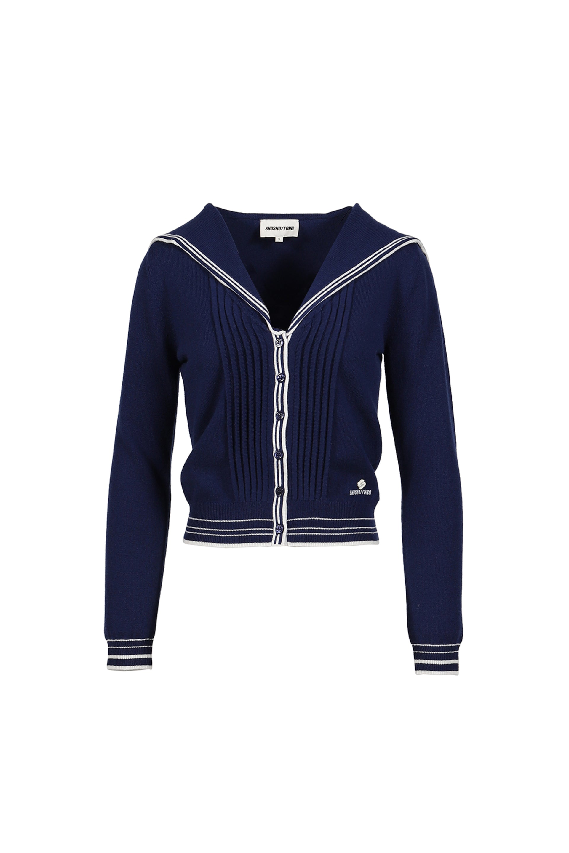 SAILOR COLLAR KNIT CARDIGAN / NVY